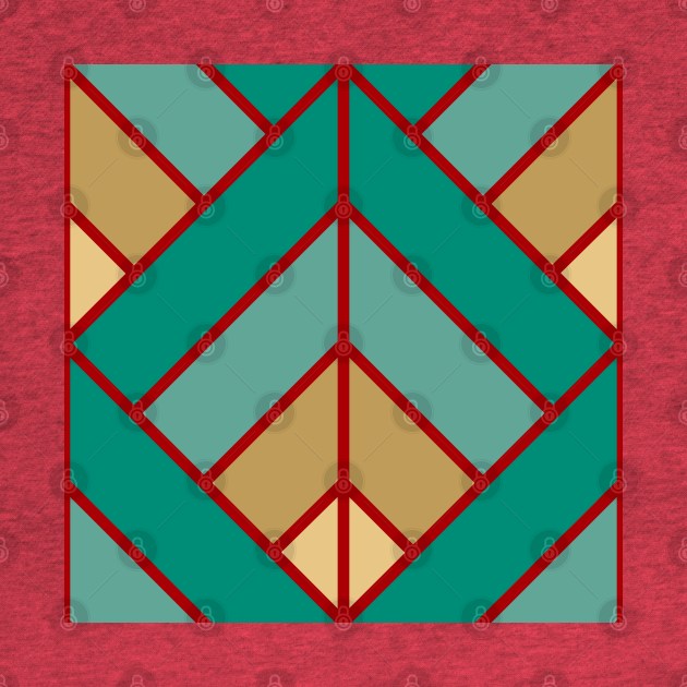 Geometric Pattern: Art Deco Diamond: Turquoise by Red Wolf